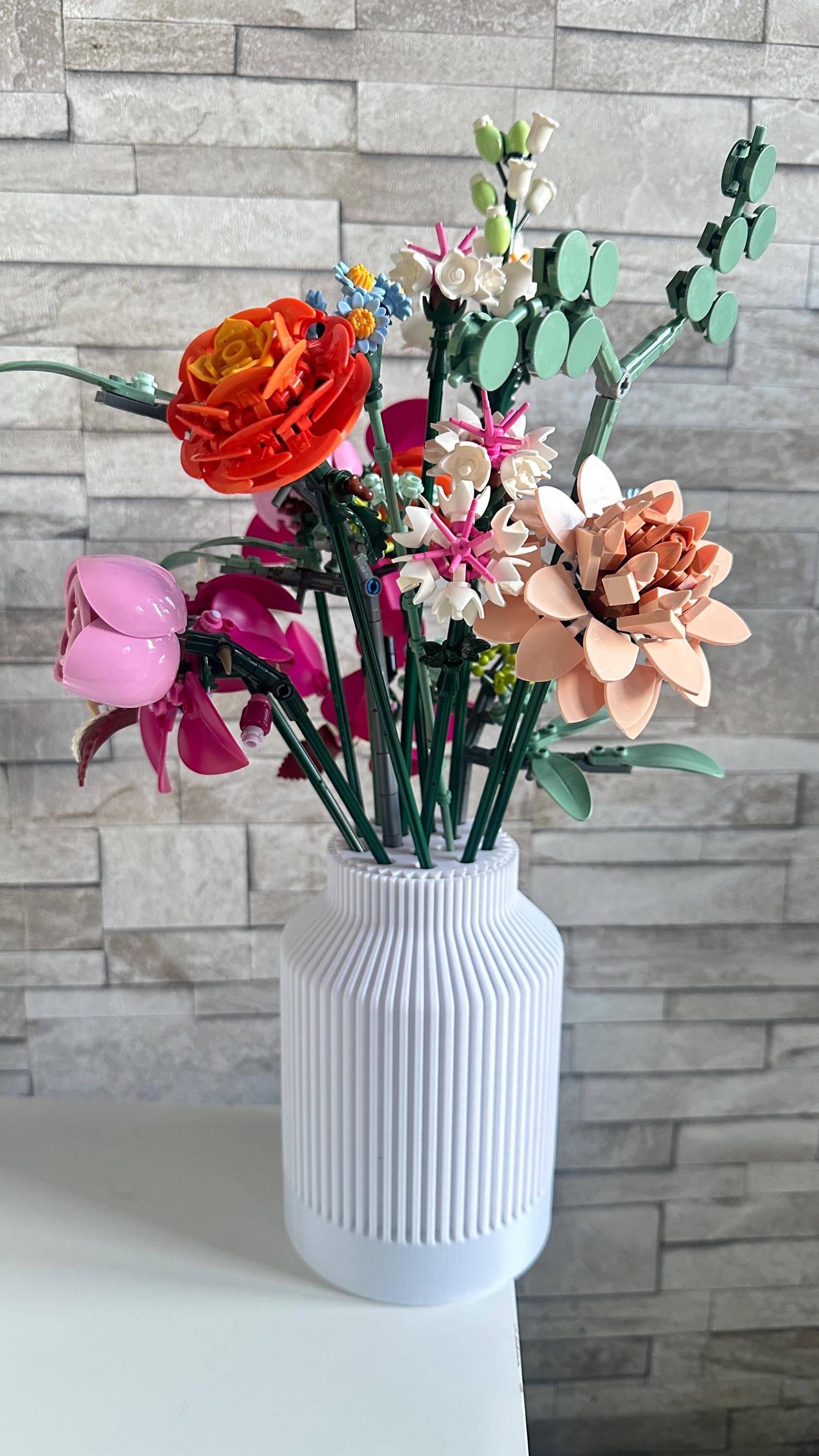 Joli vase n 6 pour LEGO Flowers Icons ou fleurs coupées – différents coloris