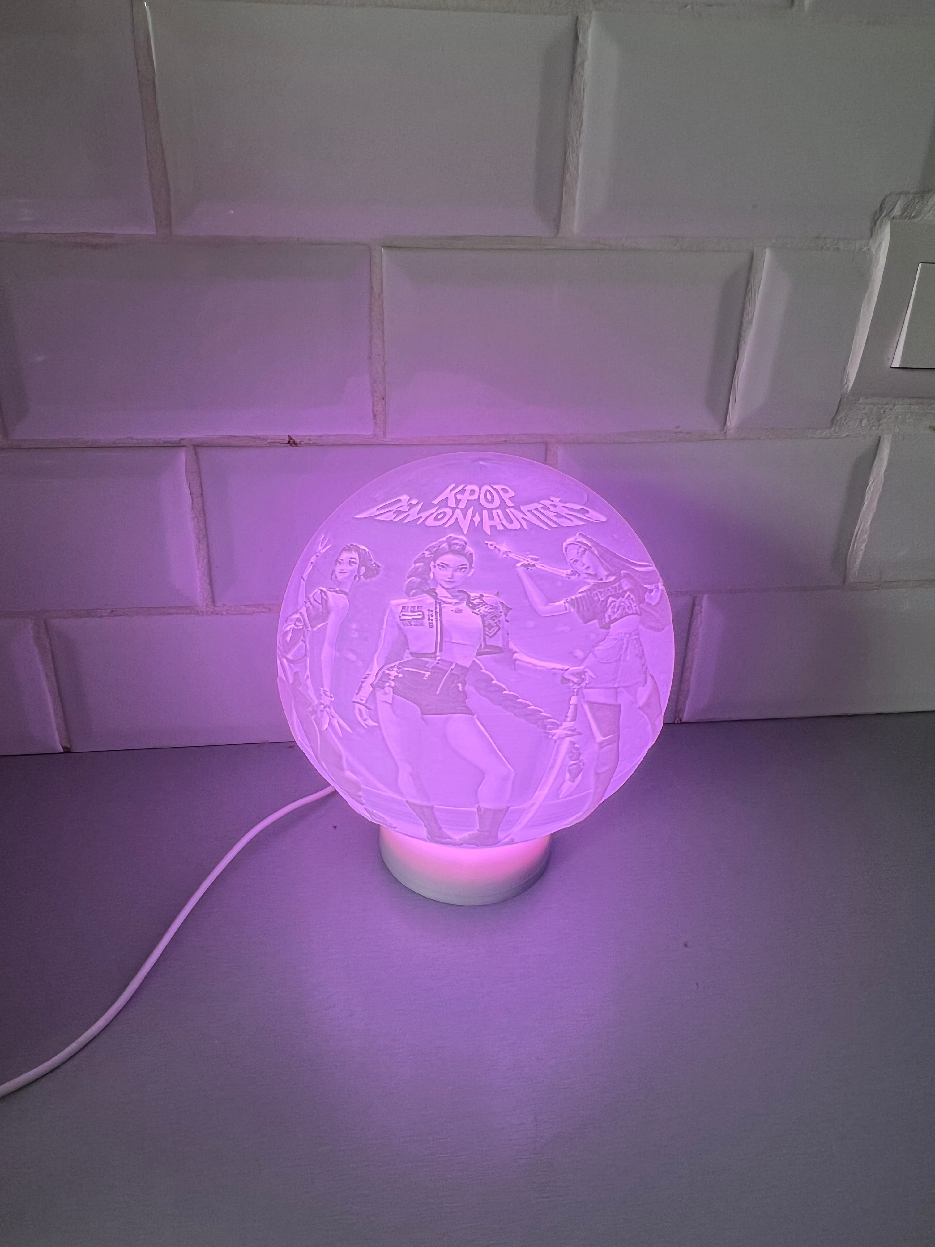 Lampe litophanie kpop démon Hunter netflix