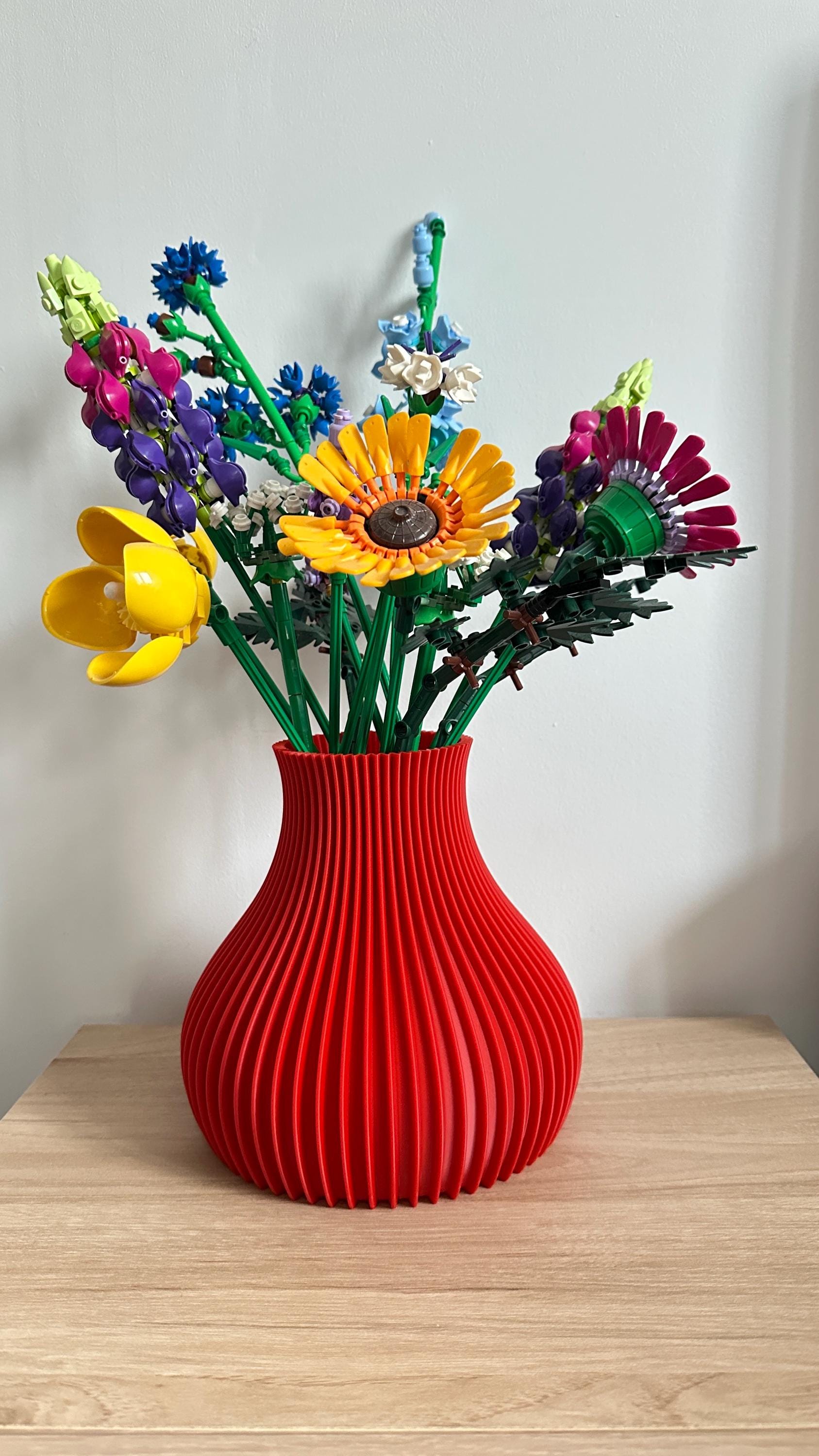 Bonito jarrón n.º 3 para LEGO Flowers Icons o flores cortadas: varios colores