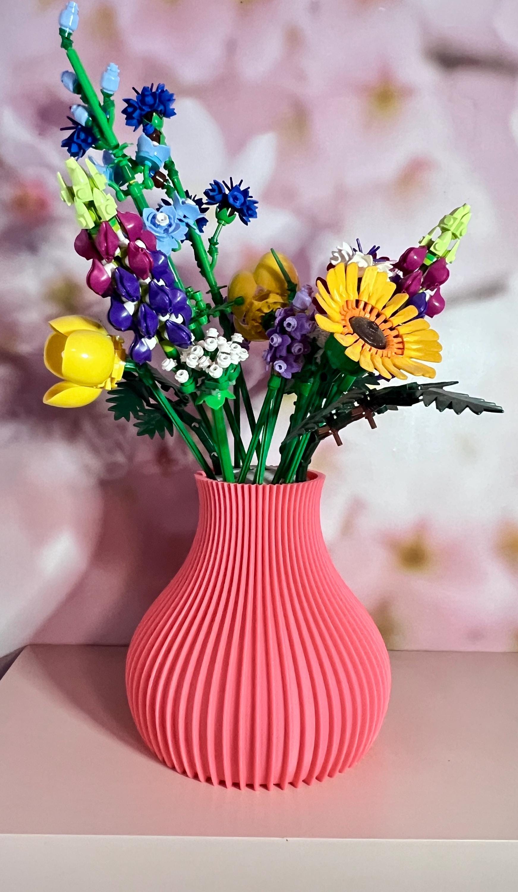 Bonito jarrón n.º 3 para LEGO Flowers Icons o flores cortadas: varios colores
